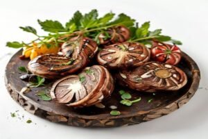 Фаршированные грибы с сыром