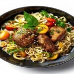Карри суп с курицей и макаронами