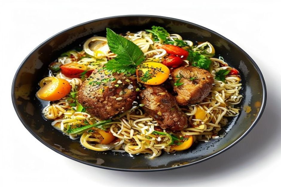 Карри суп с курицей и макаронами