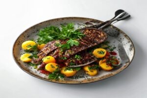 Говяжья похлебка с картофелем и луком, подается с хлебом