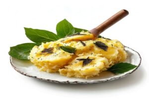 Картофельное пюре с горчицей и шпинатом