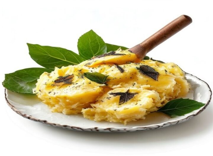 Картофельное пюре с горчицей и шпинатом