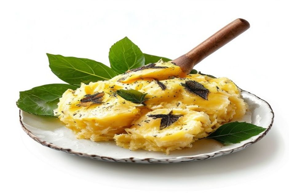Картофельное пюре с горчицей и шпинатом