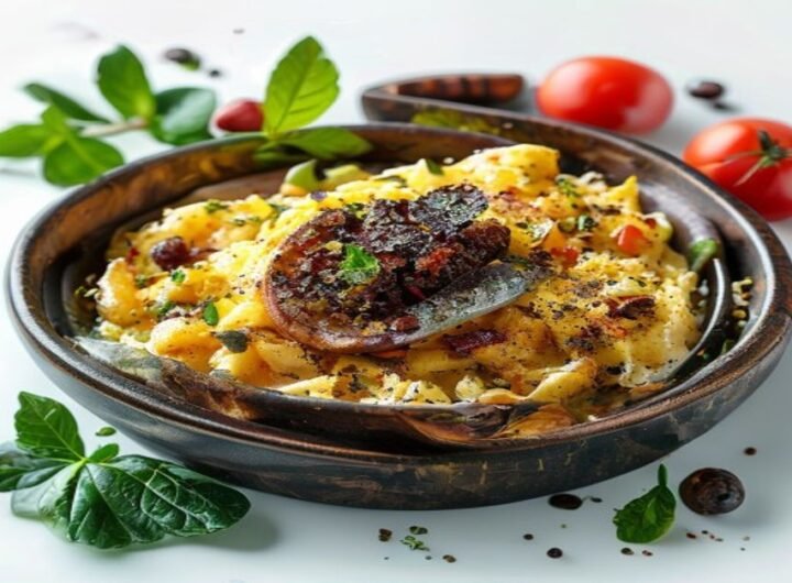 Картофельное пюре с грибным соусом