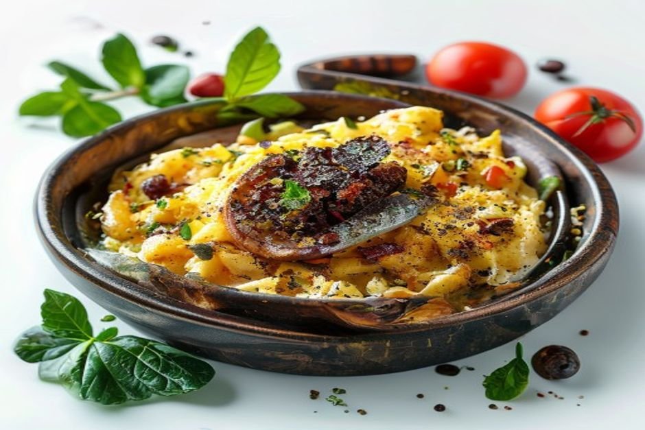 Картофельное пюре с грибным соусом