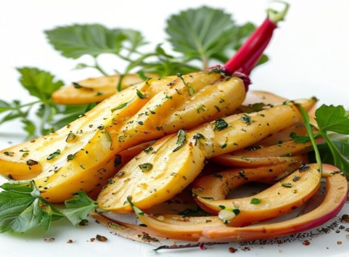 Картофельные дольки с розмариновым соусом и чесноком