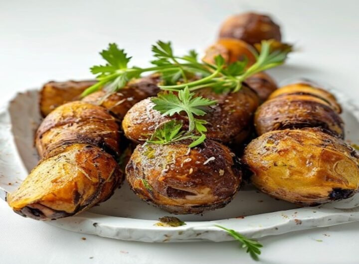 Картофельные крокеты с сыром и сметаной, подаются с томатным соусом