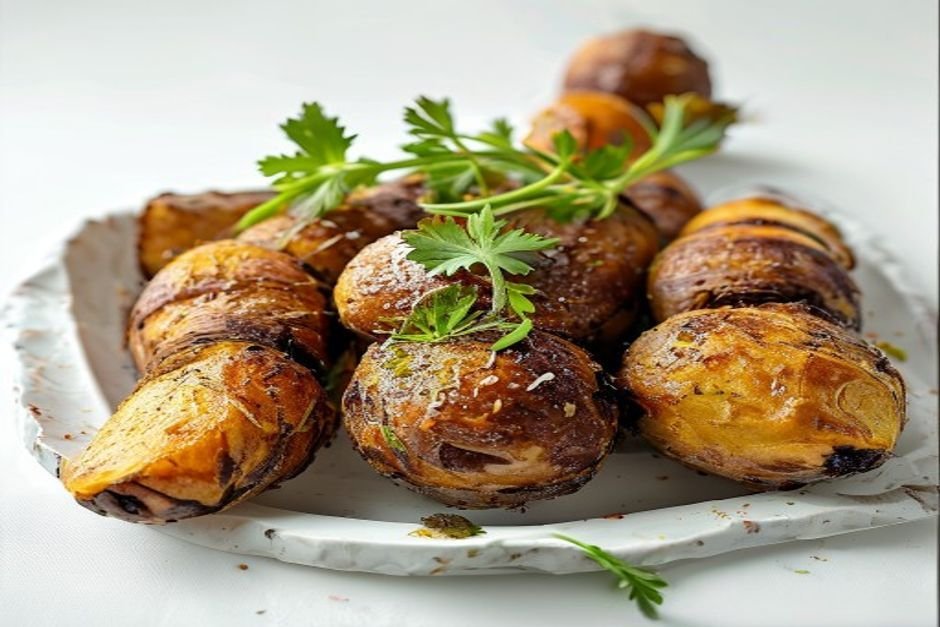 Картофельные крокеты с сыром и сметаной, подаются с томатным соусом
