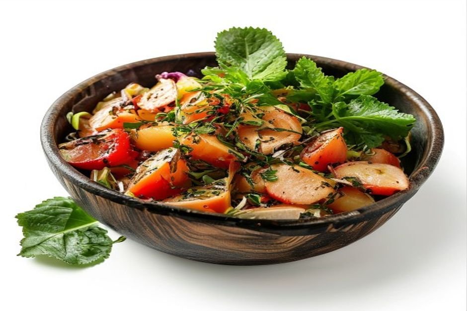 Картофельный салат с горчицей и колбасой