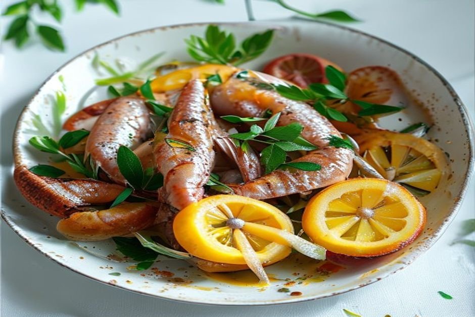 Креветки в кокосовом молоке с лимоном и корицей