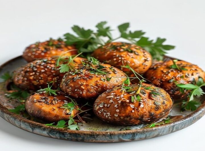 Курица в сметане с грибами и луком, подается с картофельным пюре