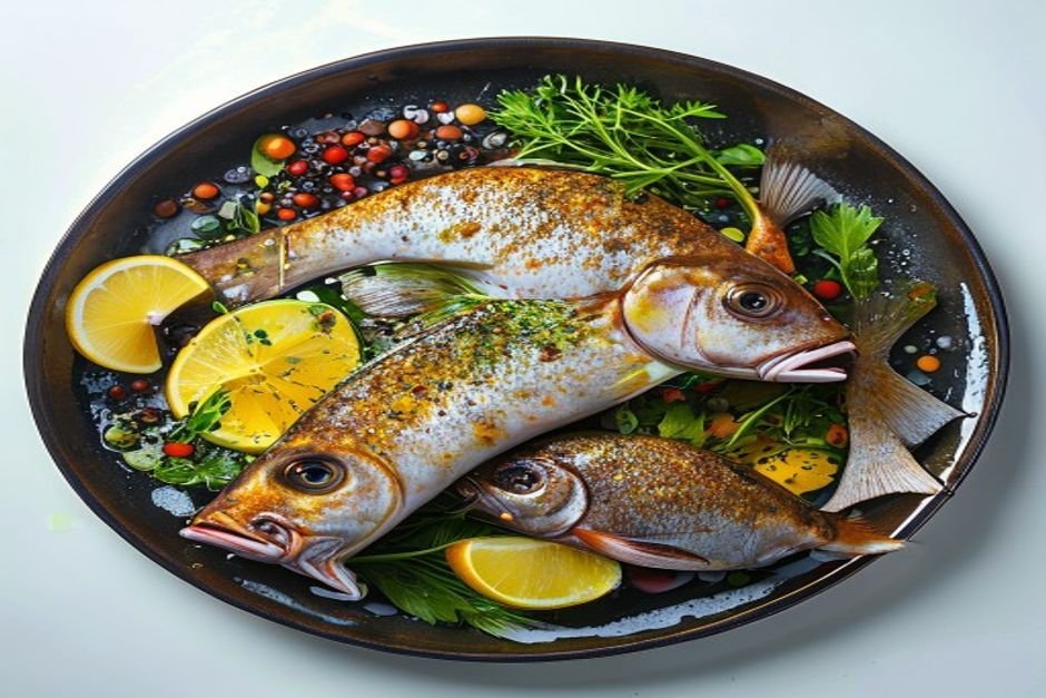 Рыбное филе с овощами и лимоном