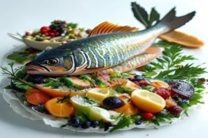 Рыбный пирог с овощами и сливками