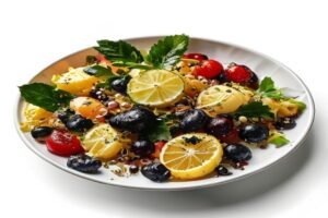 Салат "Оливье" с креветками и оливками