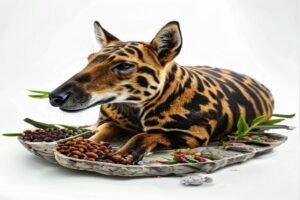Телячья печень в вине с луком и шампиньонами, подается с картофелем
