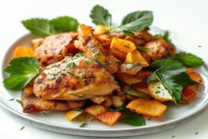 Жареная курица с картофелем