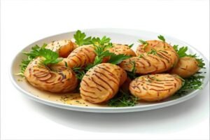 Жареные картофельные лепешки с карри и зеленью