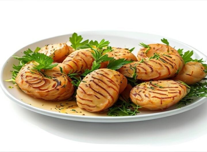Жареные картофельные лепешки с карри и зеленью